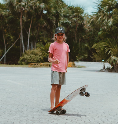 Clayton with his Longboard
