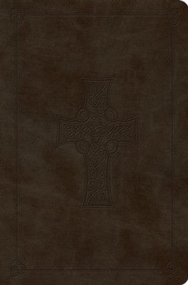 Esv Value Compact Bible, Trutone Imitation Leather, Olive With Celtic Cross Desi