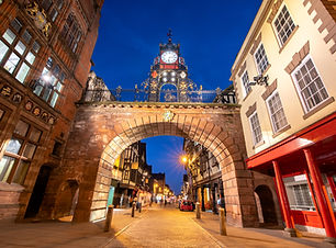 East gate is a prominent landmark in the city of Chester and is said to be the most photo