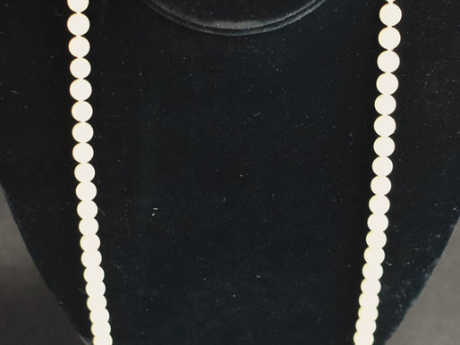 Item #55, LADIES CULTURED PEARL AND 14KT. YELLOW GOLD 16" NECKLACE