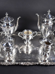 Item # 268, SIX PIECE SILVERPLATED COFFEE AND TEA SERVICE: