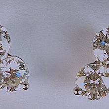 Item #138, LADIES BRILLIANT DIAMOND 14KT. WHITE GOLD CLUSTER PIERCED EARRINGS
