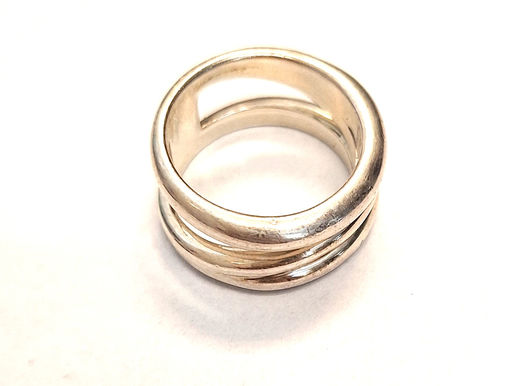 Item # 366, TIFFANY & CO. STERLING UNIQUE DIAGONAL STYLE RING: