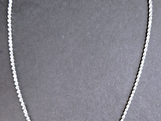 Item #48, 14KT. WHITE GOLD DIAMOND CUT ROPE CHAIN