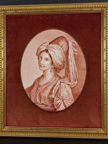 Item # 272, PAINTED PLAQUE AFTER ENGRAVER "BARTELOZZI":                "THE CENCI FROM A PRINT"  