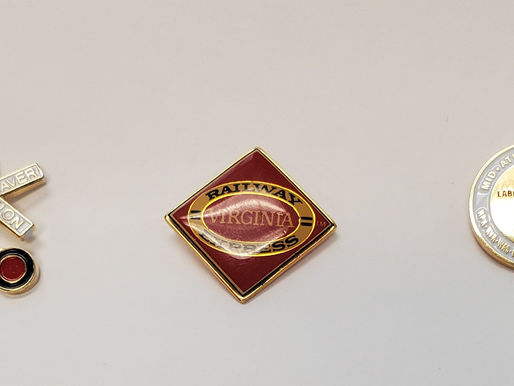 Item #6, PENDANT/ PIN: GROUP OF THREE RAILROAD LAPEL PINS 