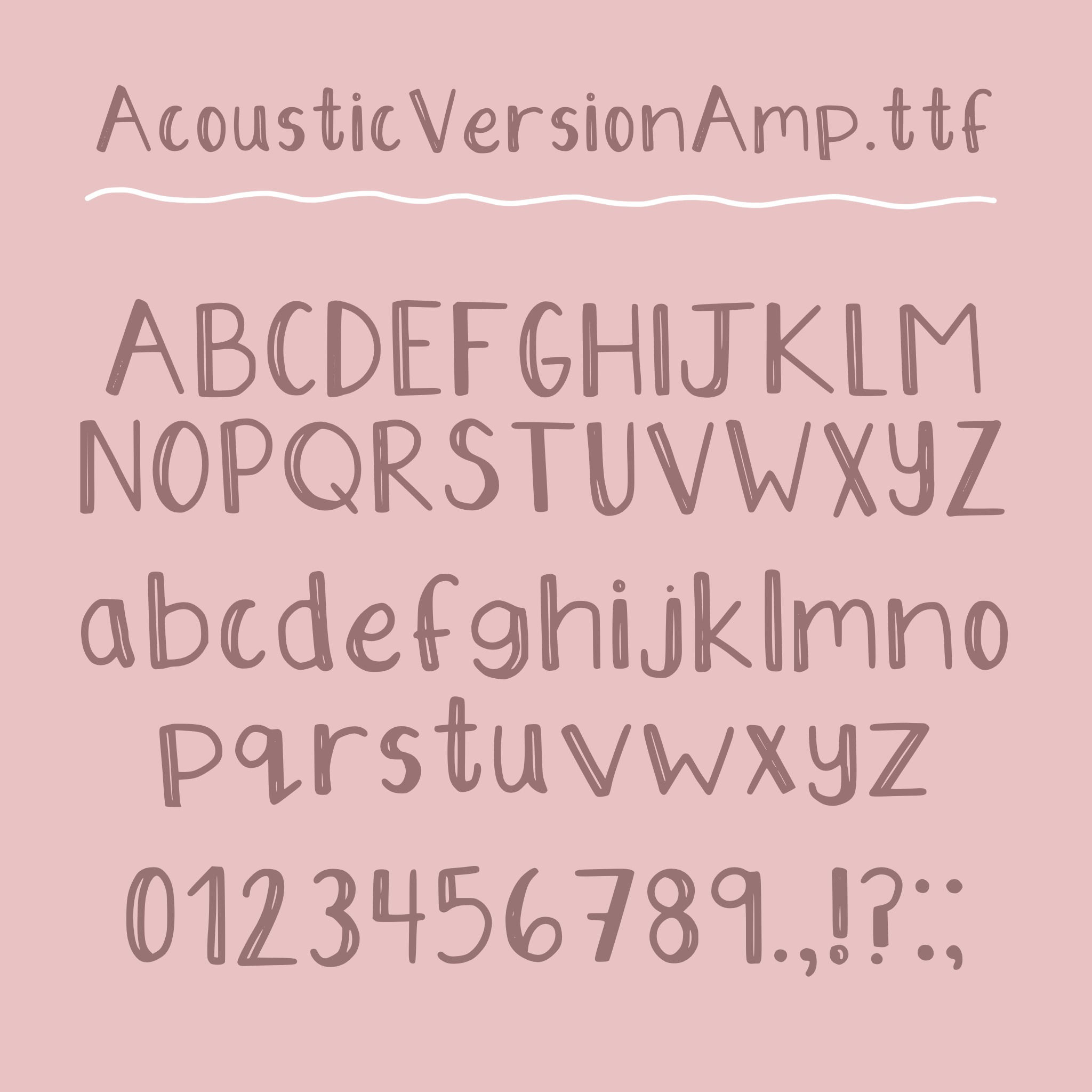 Handwritten Font: Acoustic Version Amplified