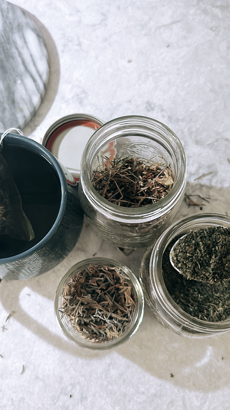 Tea and herbs.