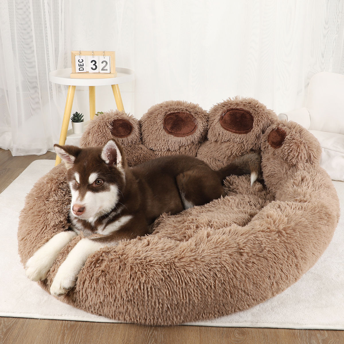 Fluffy Dog Bed Winter Warm Large Pet Products Small Sofa Baskets Pets Kennel Mat