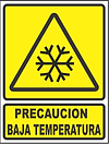 SEÑALAMIENTO BAJA TEMPERATURA LETRERO