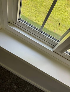 Window sill and track after Swifty’s detailed cleaning.