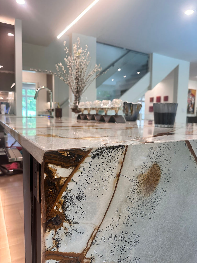 Clean marble kitchen island after cleaning services near me.