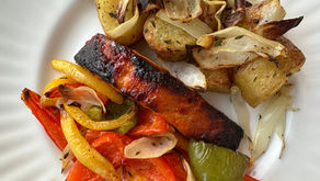 FCD: Mango Chutney Salmon with Roasted Vegetables & New Potatoes