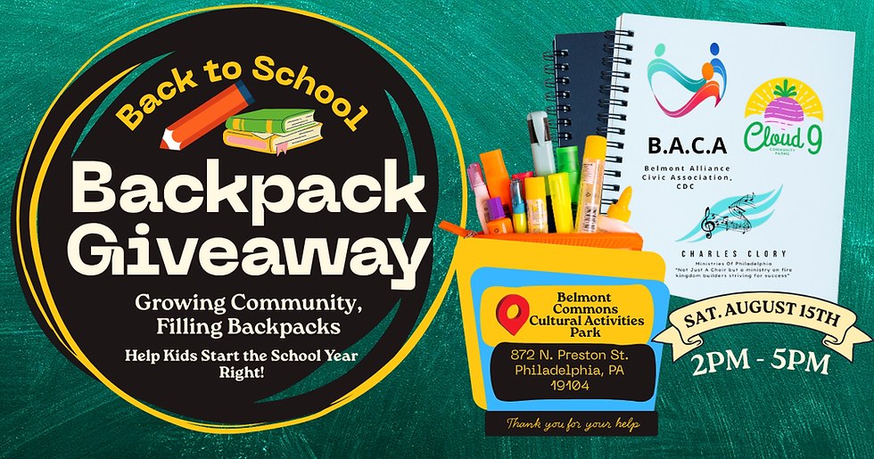 Growing Communities: Filling Backpacks Belmont Backpack Giveaway