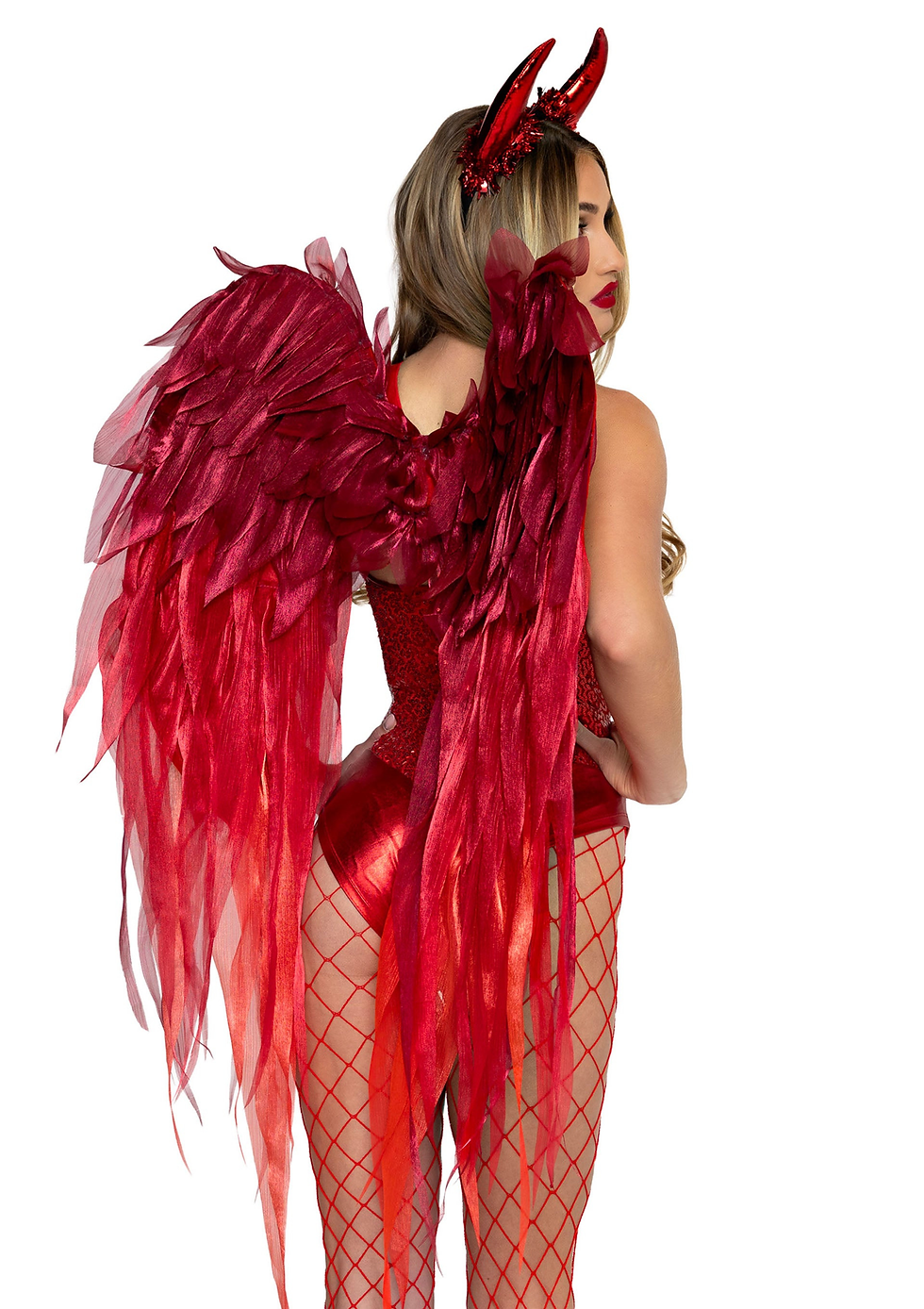 Thumbnail: 2 Pc Devil Ombre Chiffon Wings and Horn Headband