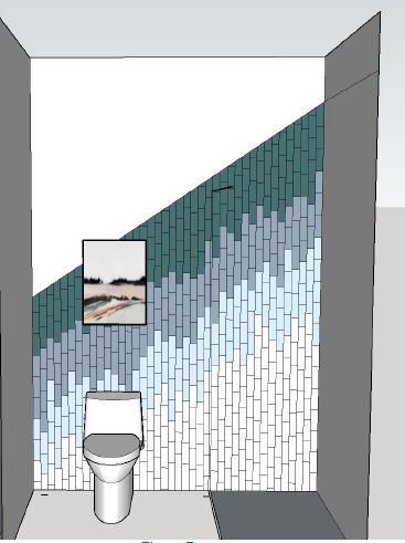 Waterfall tile. ombre tile. unique tile work in shower