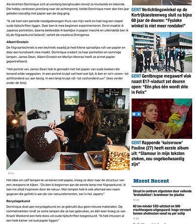 Article Newspaper De Gentenaar, May 6th 2023
