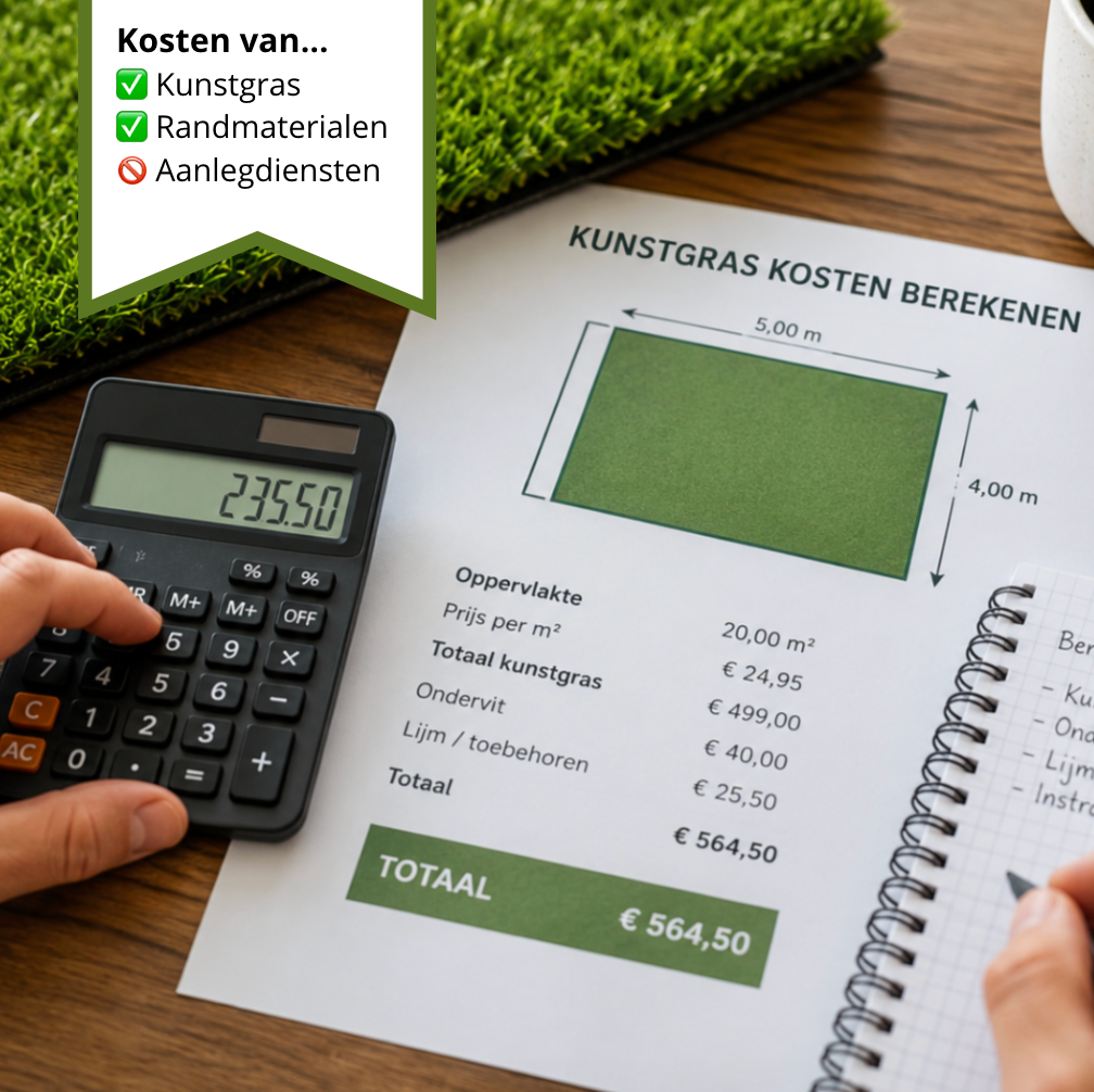 Kunstgras Incl. Randmaterialen