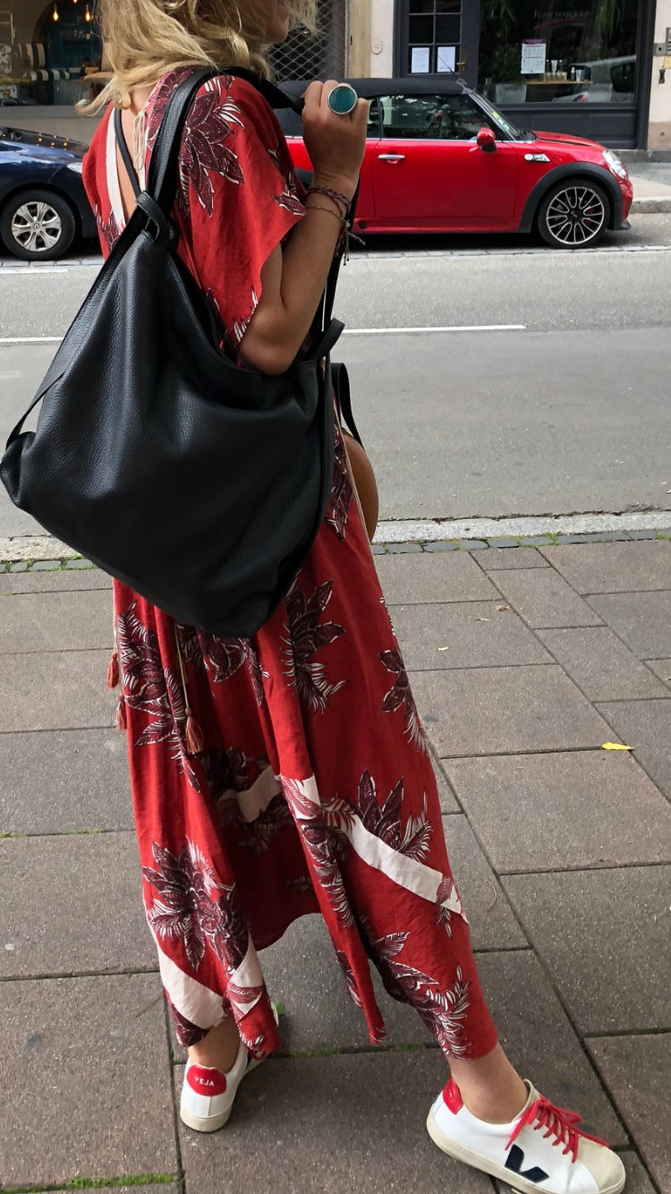 Thumbnail: ISABELL Tasche Leder Ledertasche Umhängetasche Slingbag Rucksack 