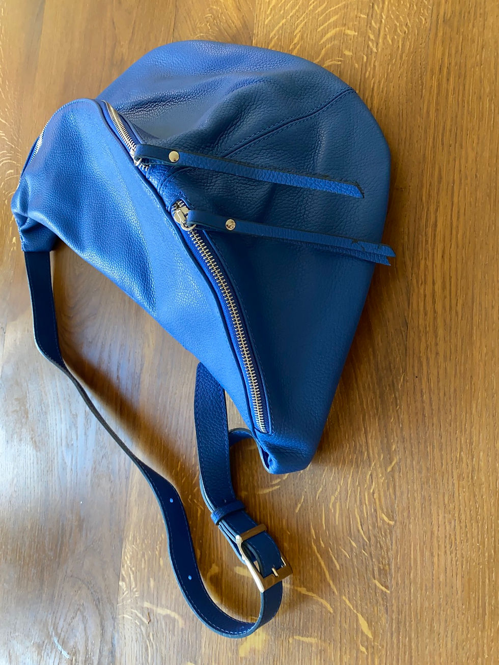 Thumbnail: IDA Extra große XXL Umhängetasche Tasche Ledertasche knallige Blau