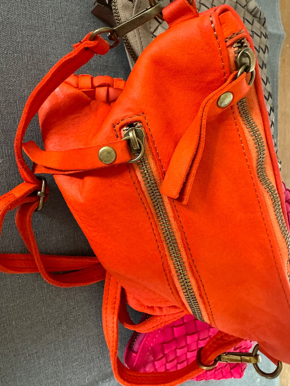 Miniaturbild: MIA S Umhängetasche Tasche Ledertasche Clutch geflochtene butterweiches Leder 