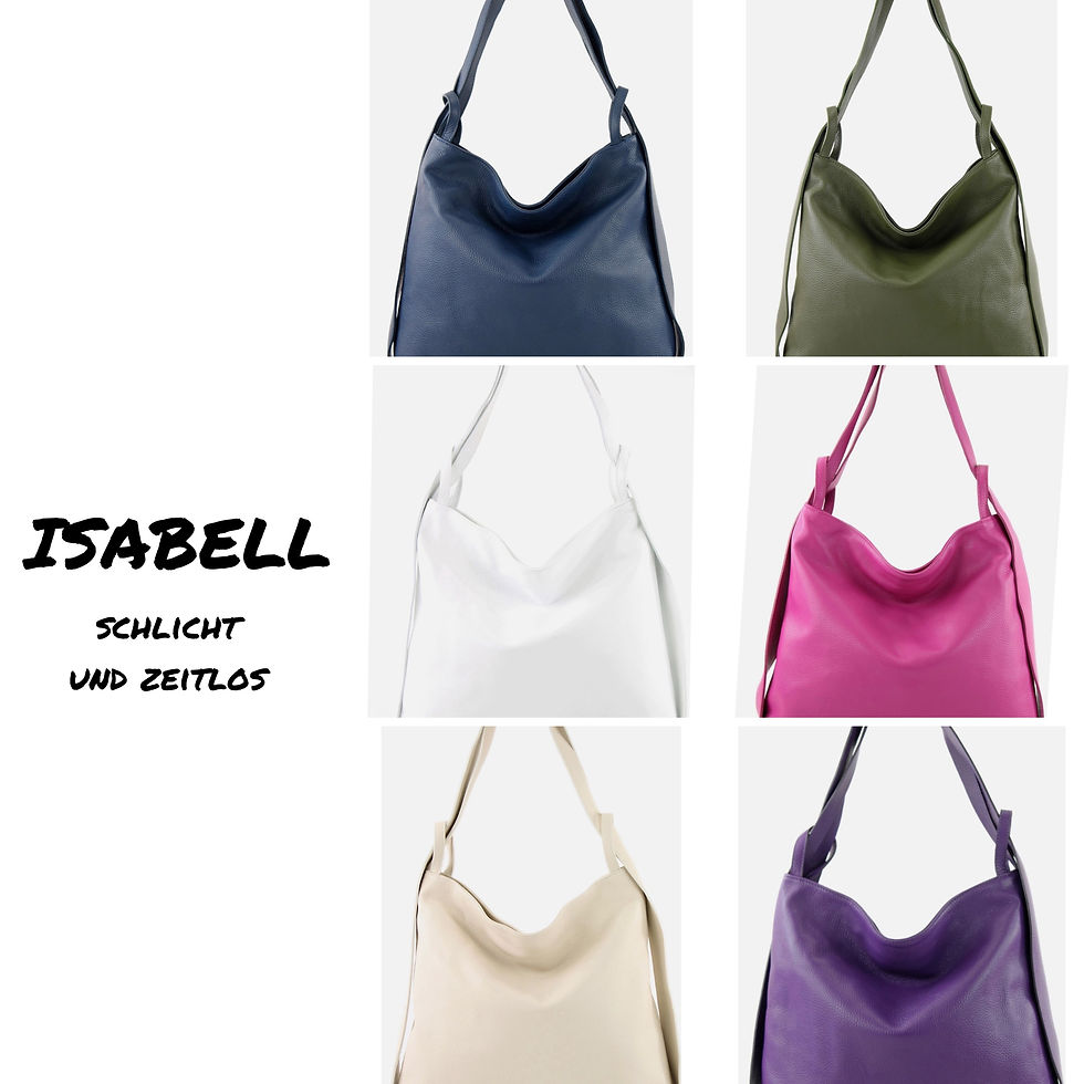 Thumbnail: ISABELL Tasche Leder Ledertasche Umhängetasche Slingbag Rucksack 
