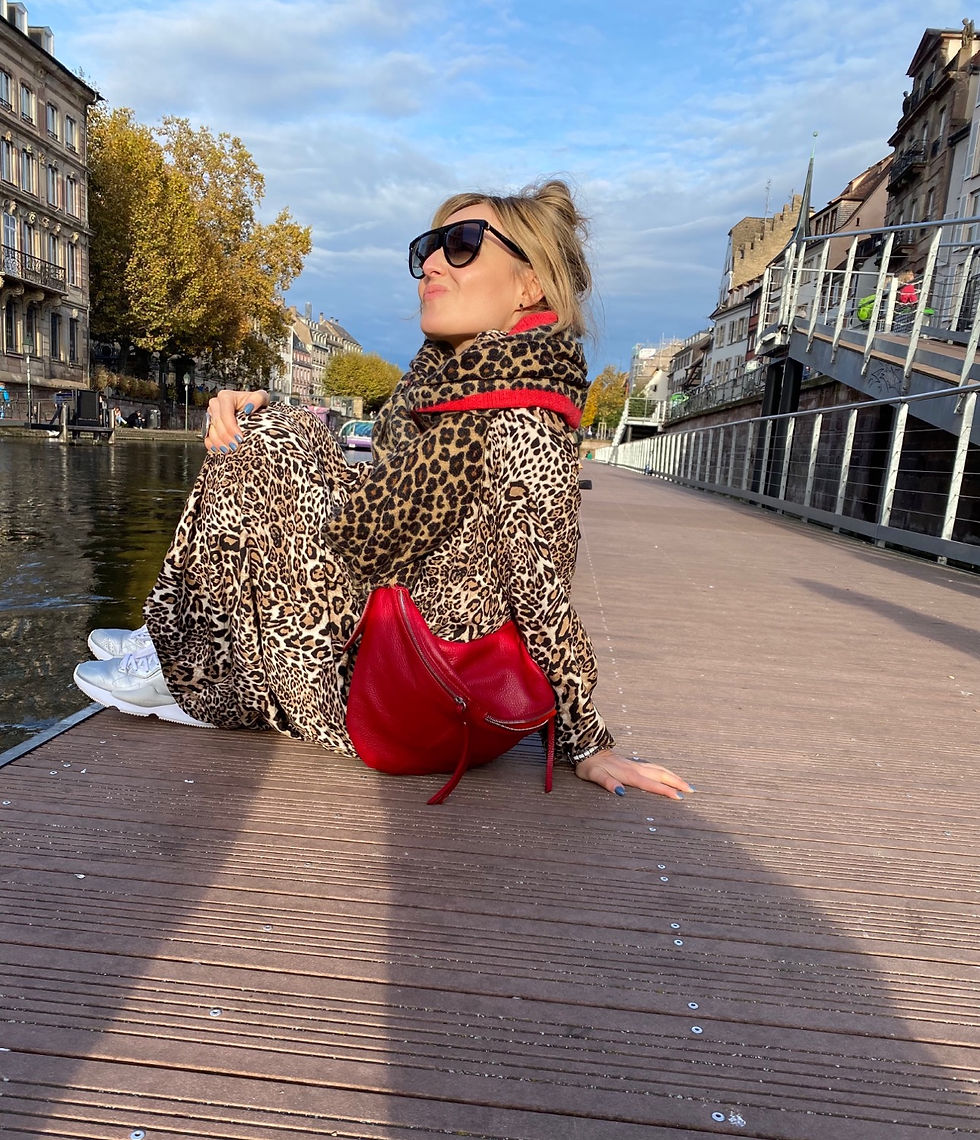 Thumbnail: IDA XXL Umhängetasche Tasche Leder Ledertasche Schultertasche Rot