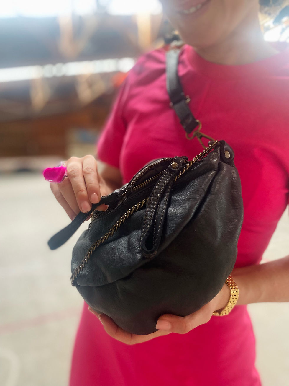 Thumbnail: ZOE S Vintage Nappa Leder Umhängetasche Tasche Ledertasche Luxus Leder Handtasch