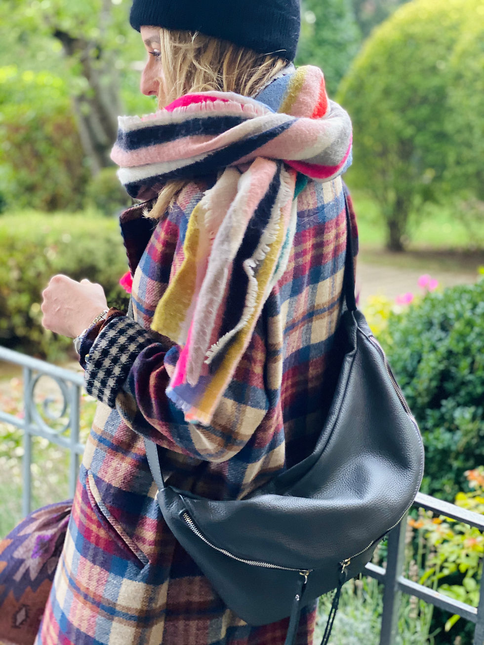 Thumbnail: IDA xxl Extra Große Leder Slingntasche Bauchtasche Umhängetasche dunkel Grau