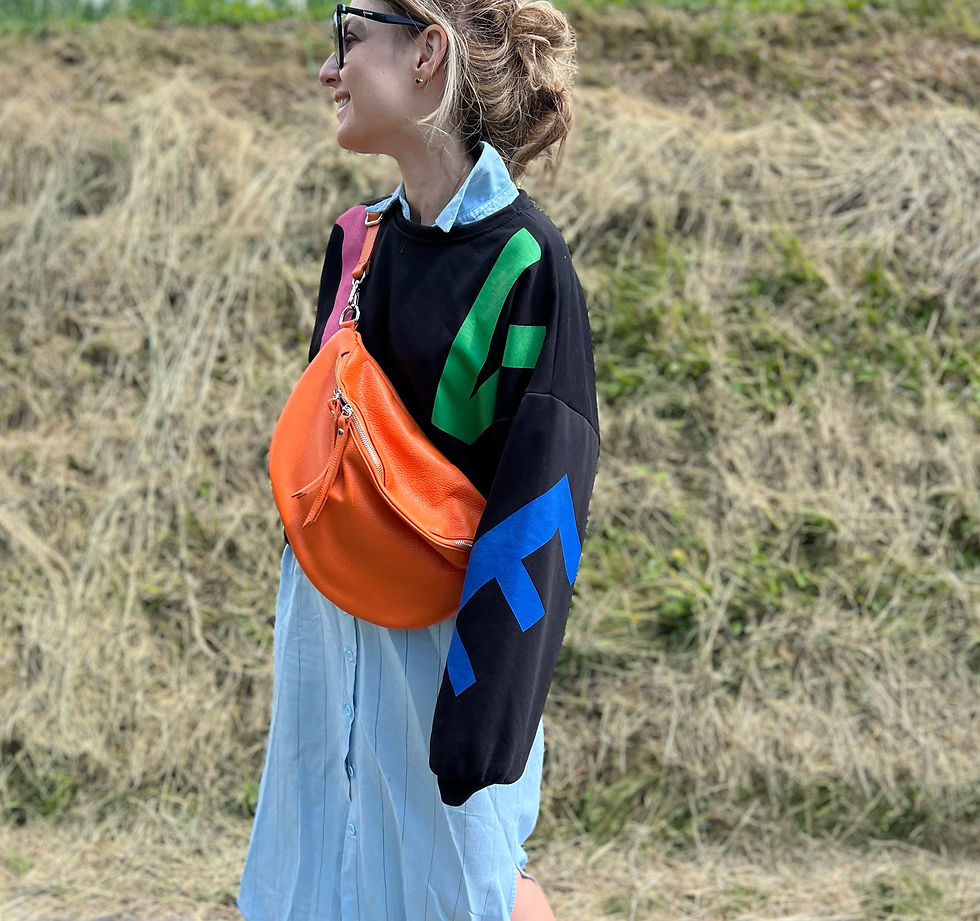 Thumbnail: IDA L Umhängetasche Tasche Ledertasche Slingbag Bag Großbodybag wechseln Gurt