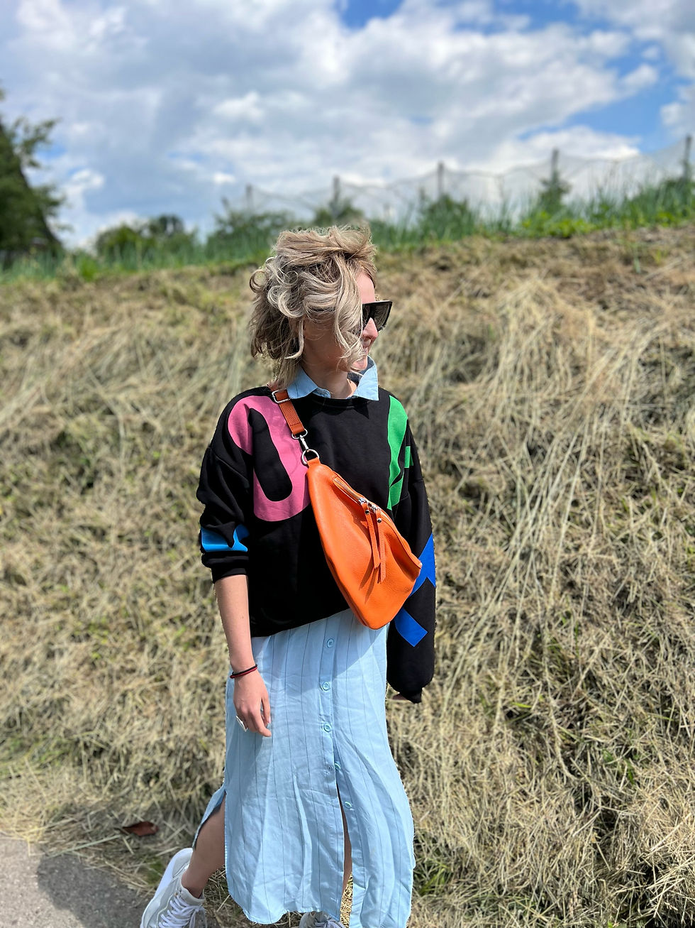 Thumbnail: IDA L Umhängetasche Tasche Ledertasche Slingbag Bag Großbodybag wechseln Gurt