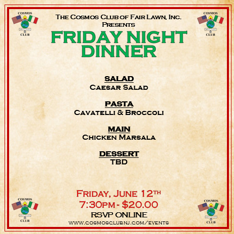 FRIDAY NIGHT DINNER 6/12/26