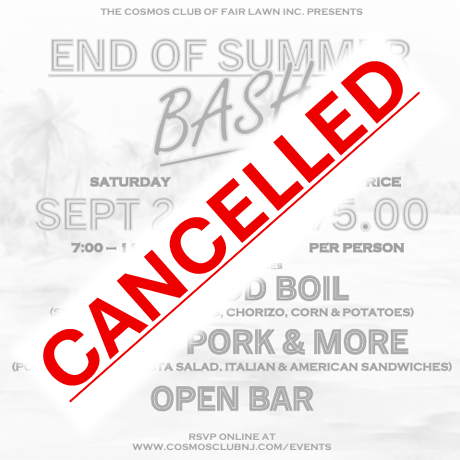 CANCELLED - End of Summer Bash!