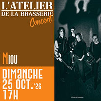 Concert Miou Oct 2026 Atelier de la Brasserie Aubrives