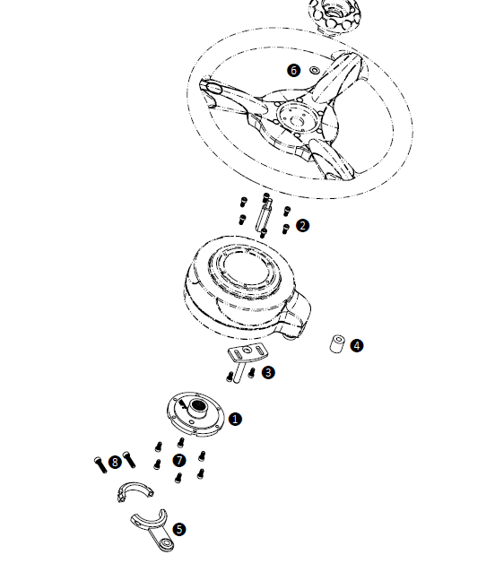 Thumbnail: Exploded diagram of Trimble EZ-Pilot Pro platform kit.
