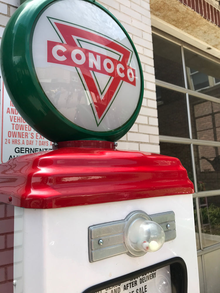 Vintage Gasoline Pump Marble Globes