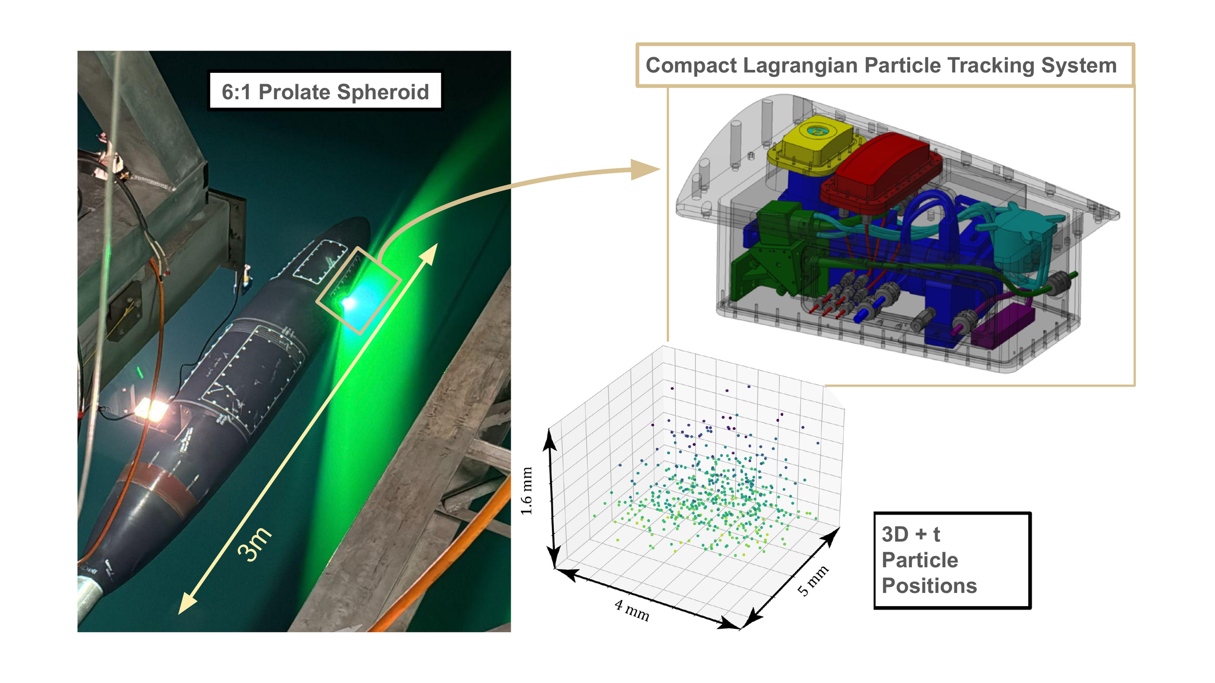 Near-wall 3D Lagrangian particle tracking over a 6:1 prolate spheroid