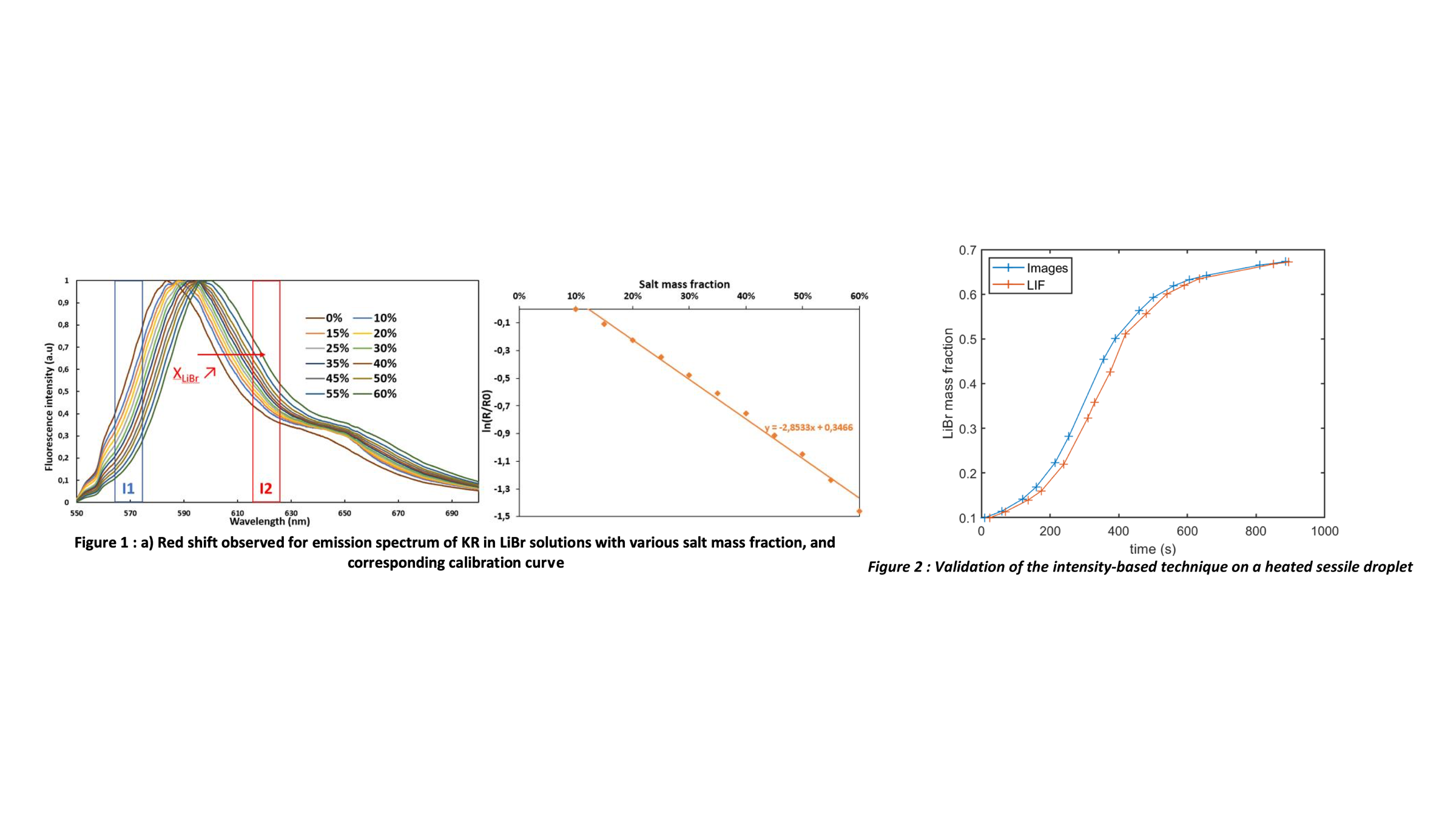 Laser-Induced Fluorescence for measuring salt mass fraction in evaporating saline solutions
