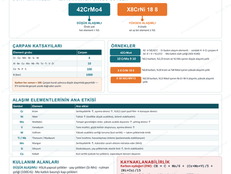 Düşük ve Yüksek Alaşımlı Çelikler: EN 10027-1 Kimyasal Bileşim Gösterimi