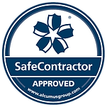 Logo for SafeContractor Approved showing our certification and health and safety standards

