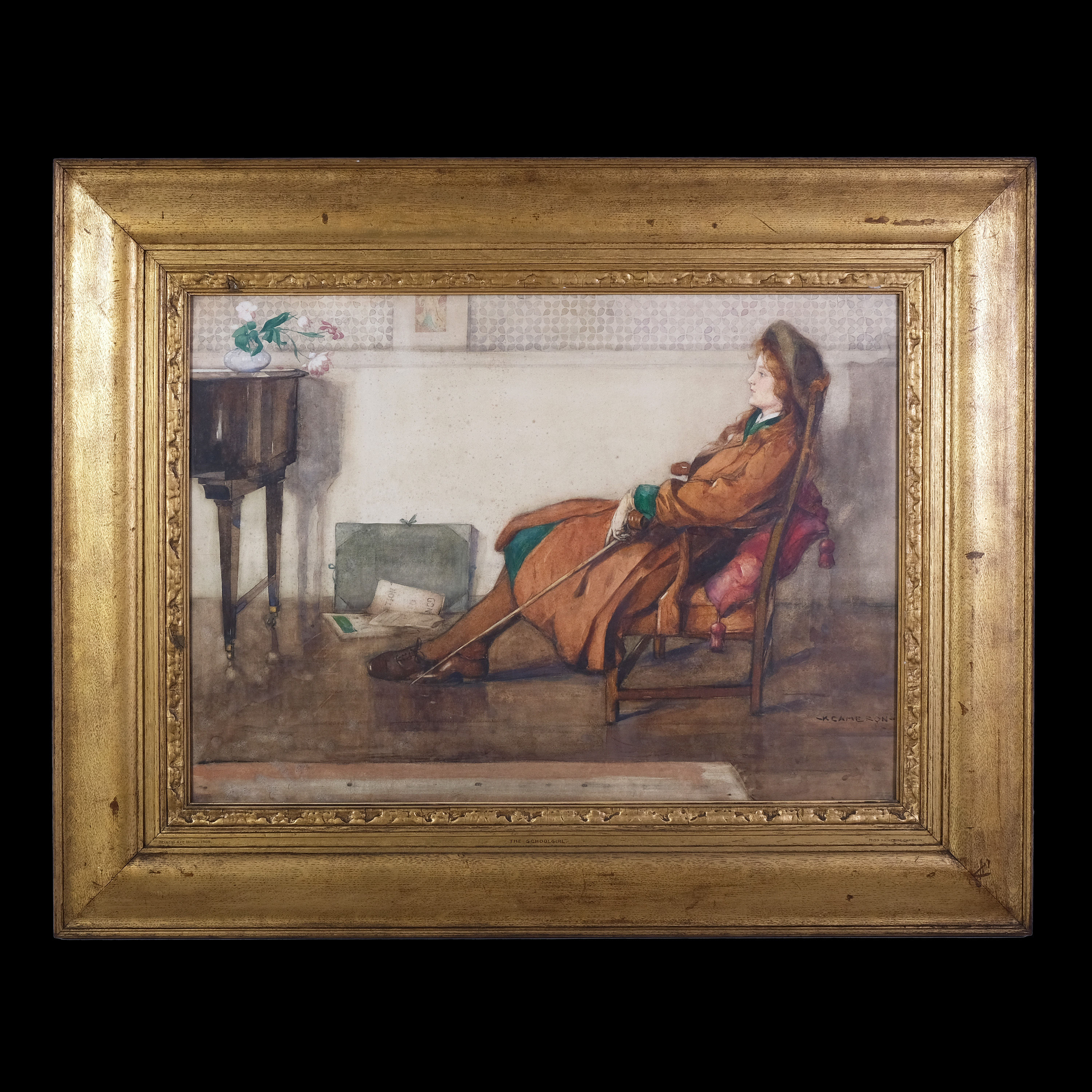 "The Schoolgirl" Watercolour by Katherine Cameron RWS RE