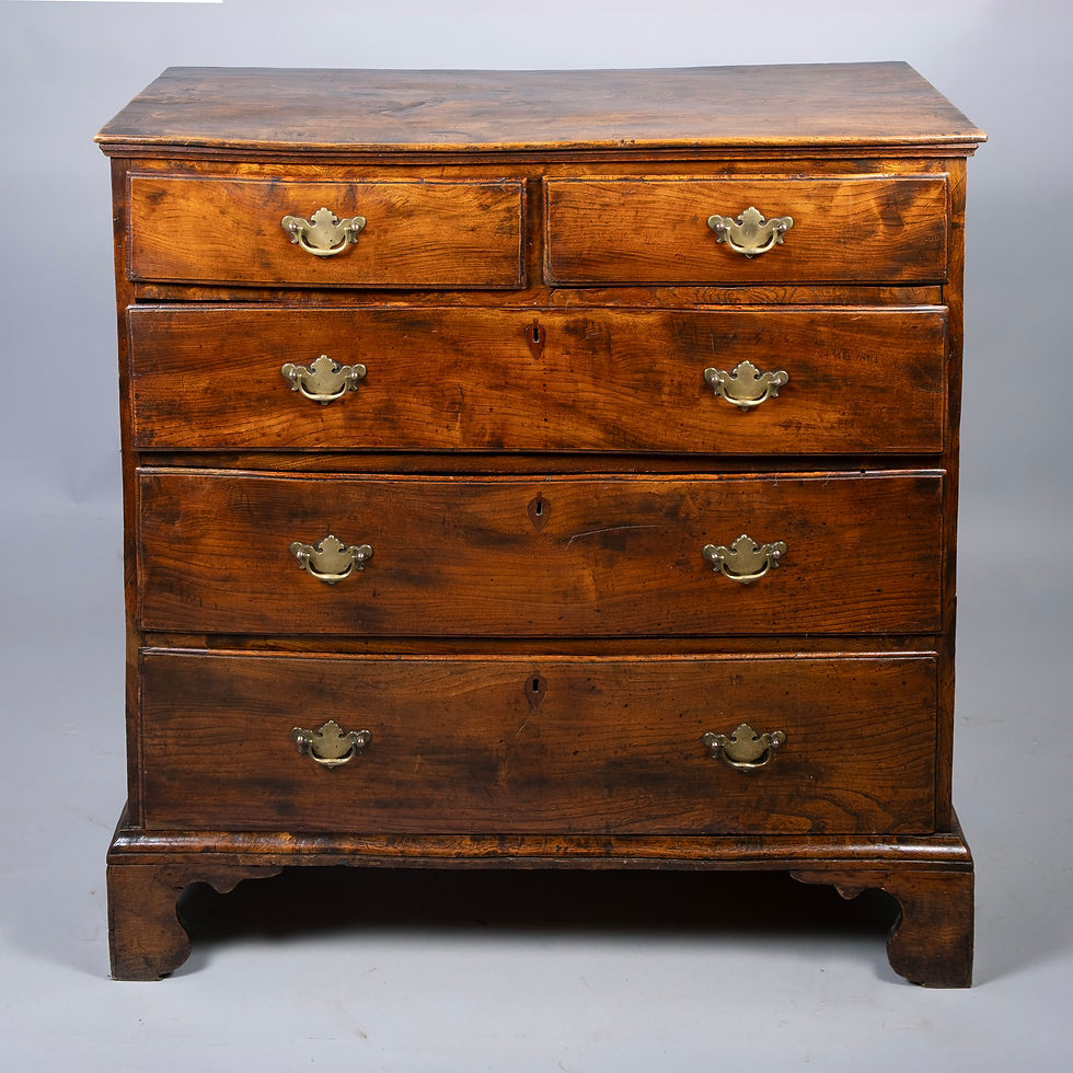 18th Century Figured Elm Chest of Drawers