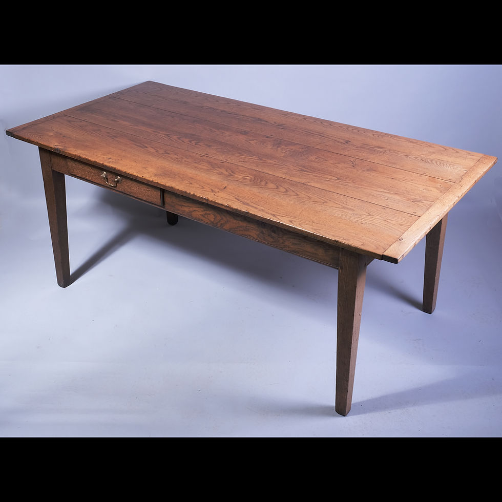 19th Century Antique Oak and Ash Farmhouse Dining Table