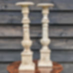 Large Decorative Cast Iron Candlesticks