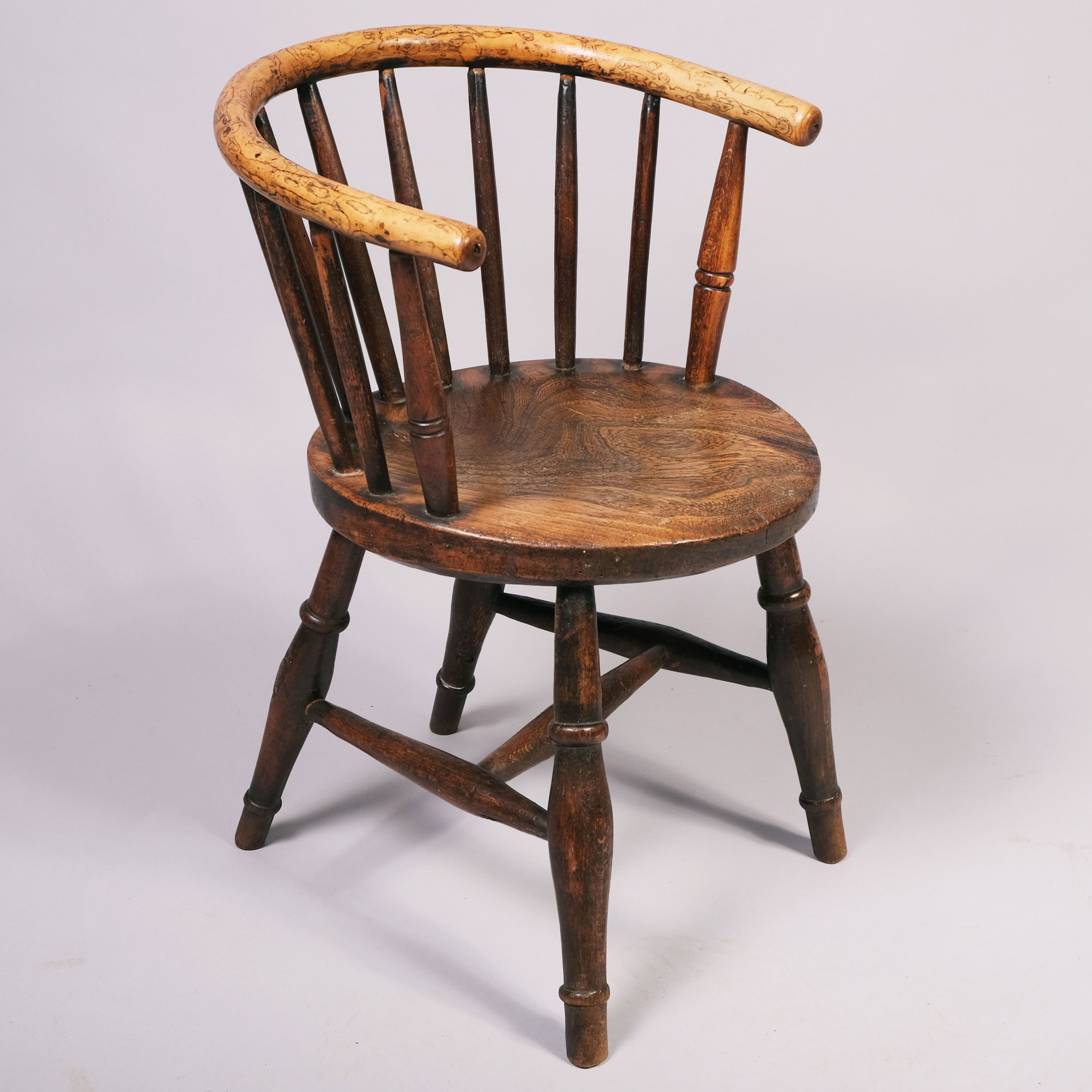 Antique Early 19th Century Childs Windsor Chair in Ash and Elm