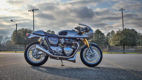 Thruxton R motorcycle with Lucas tail light