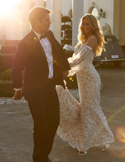 DAILYN ML22211 FULL LENGTH FITTED 3D FLORAL LACE GOWN WITH DETACHABLE SLEEVES ILLUSION BAC