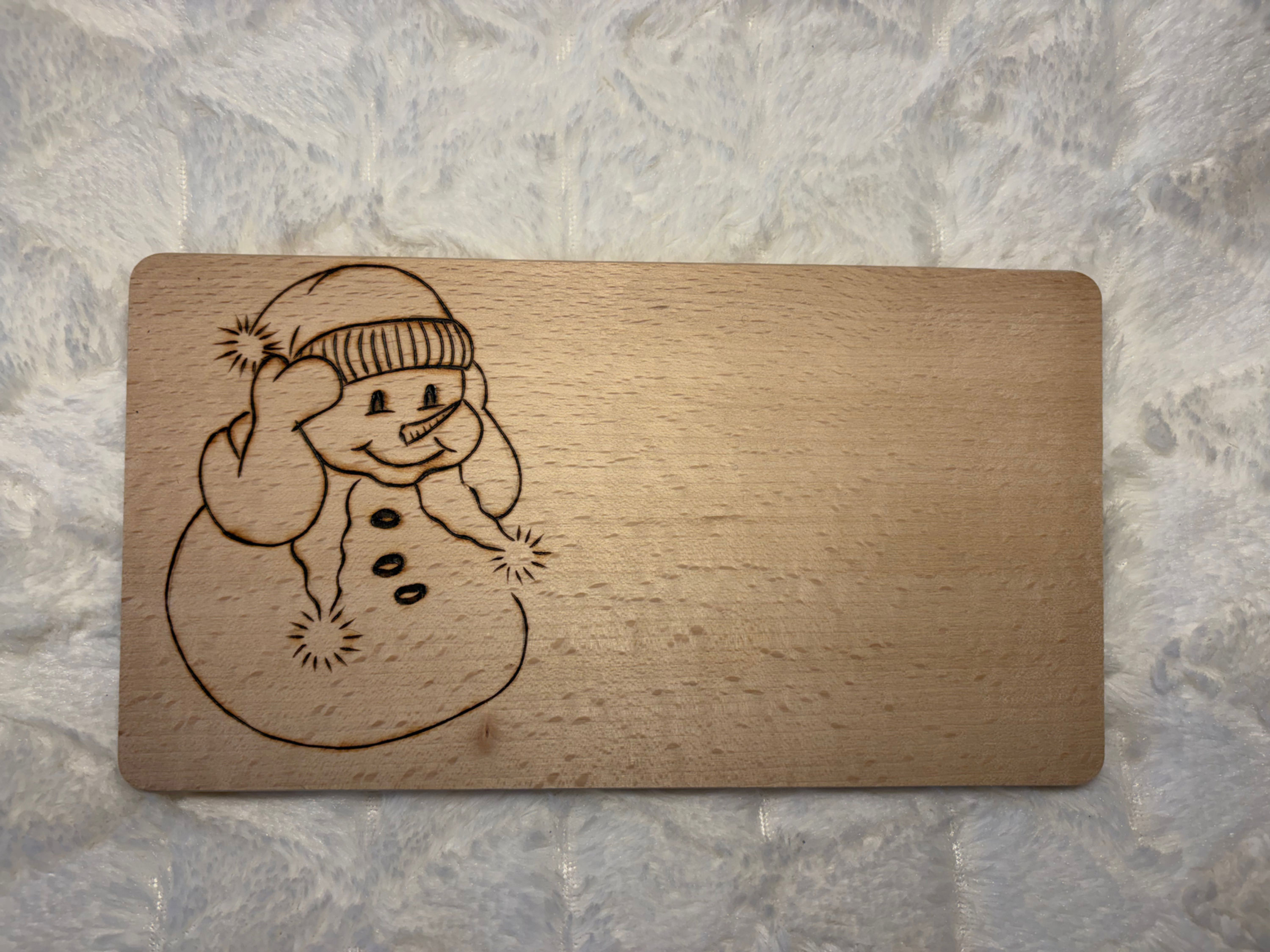 Jausenbrett 'Schneemann'