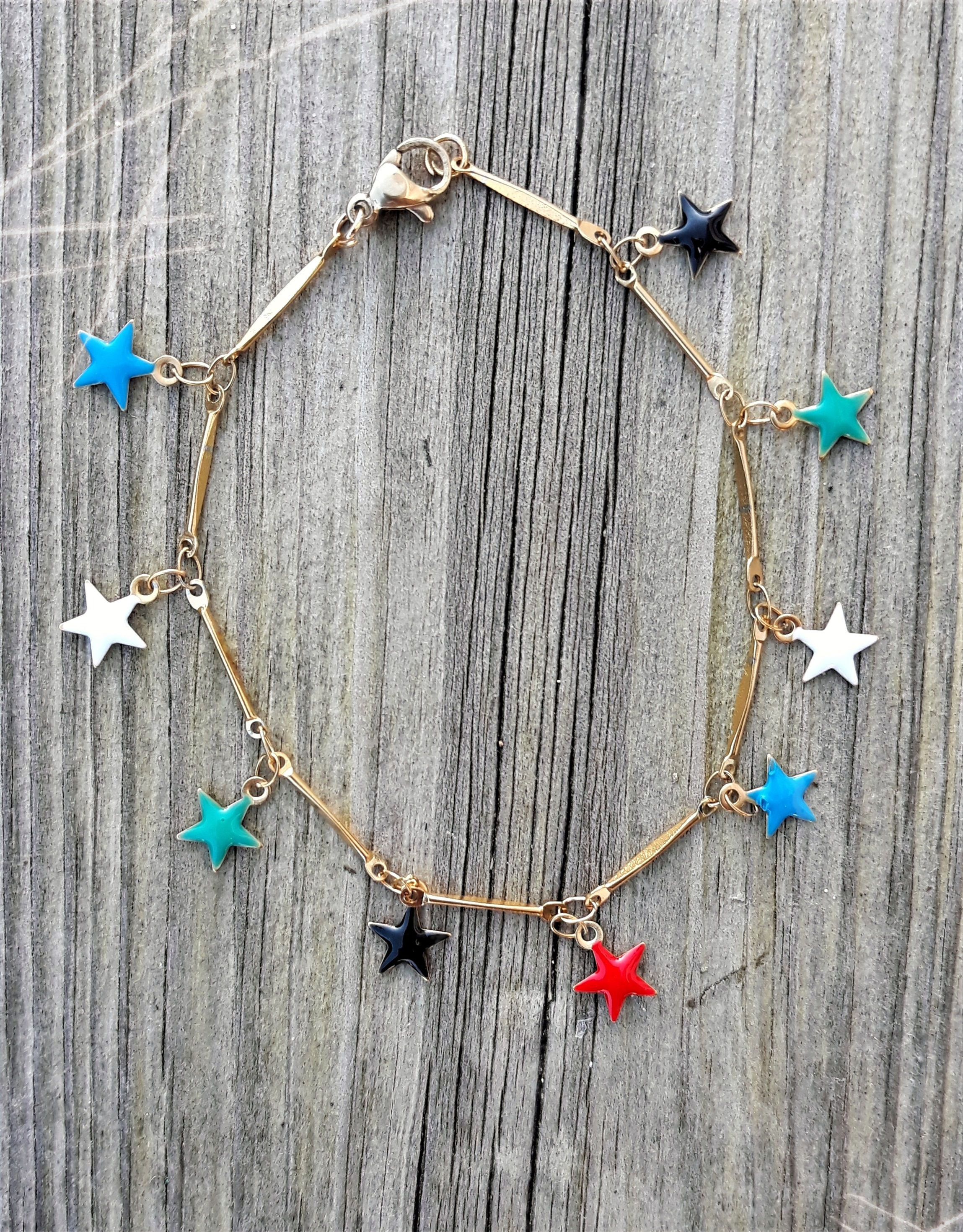 Chaine de cheville or étoiles