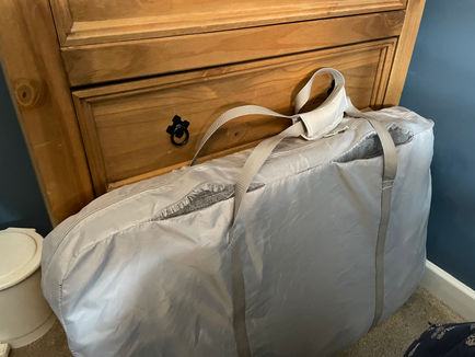 Original frayed and torn nylon bag